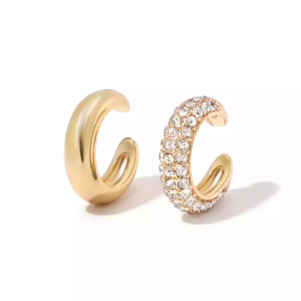 Lana White Pavè & Gold Huggie Ear Cuffs!